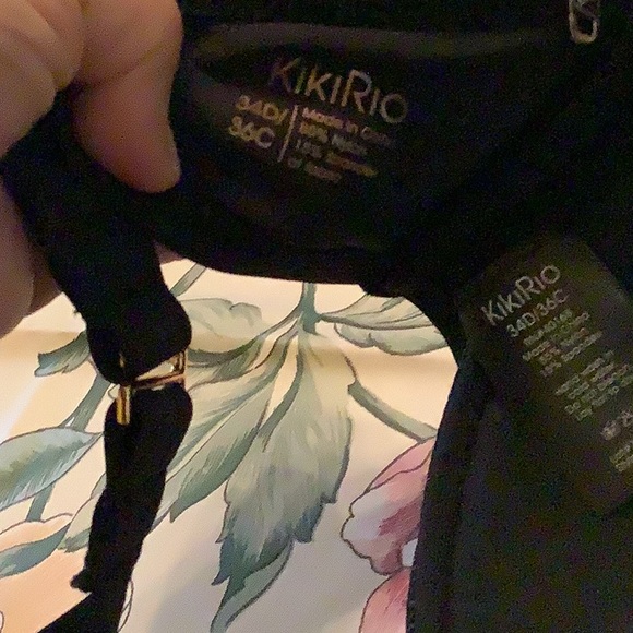 KikaRio bikini top padded NWT black clasp back padded 34D/36C new tag ox 500 - Picture 10 of 11